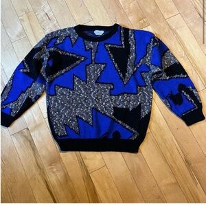 Vintage Arielle Sweater blue gray black design size small